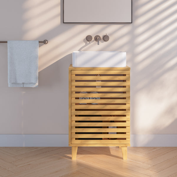 Mueble bajo lavabo Iveland 60x40x30cm Bambú [en.casa]