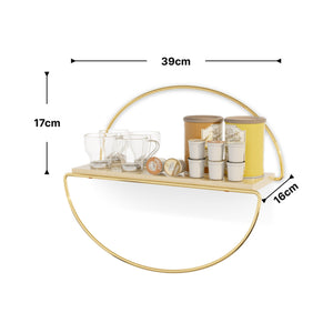 Estantería de pared Mynämäki 39x16x17 cm color dorado [en.casa]