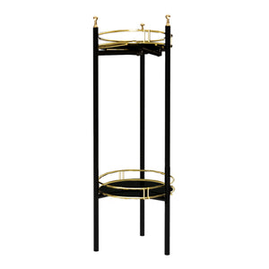 Soporte para flores Oulainen 79x28x28cm Negro/Oro [en.casa]