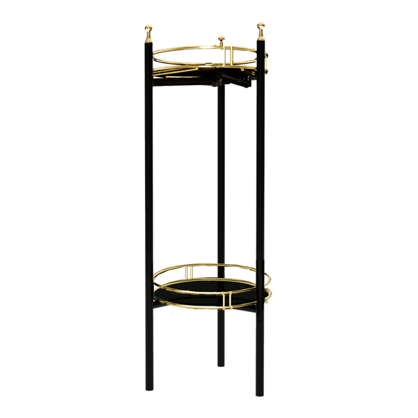 Soporte para flores Oulainen 79x28x28cm Negro/Oro [en.casa]