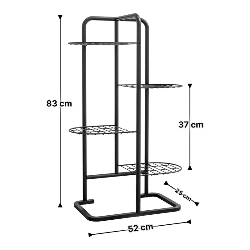 Esquema acotado Soporte para flores Pedersöre 83x52x25cm Negro [en.casa]