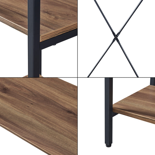 Perchero Hvidovre 170x100x35 cm Negro/Color madera [en.casa]