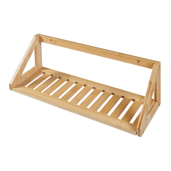 Conjunto de estantes de pared Gjerdrum 2 piezas 43x15x15cm Bambú [en.casa]