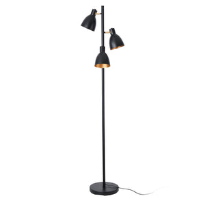 Lámpara de pie Witney de 3 luces Negro / Dorado [lux.pro]