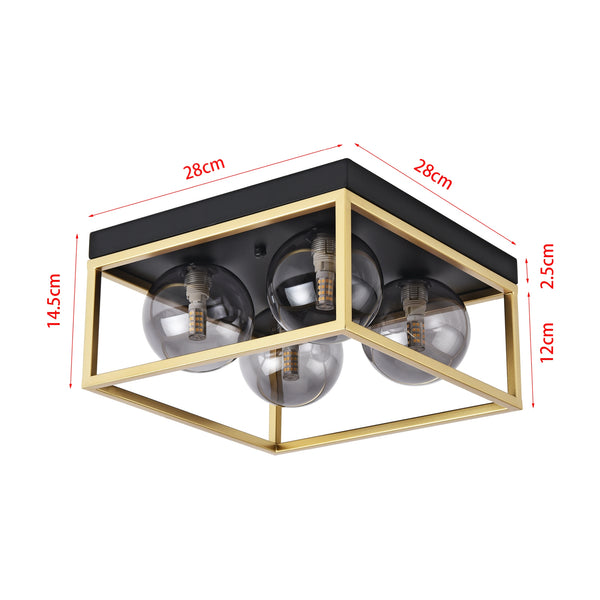 Lámpara de techo Widnes Negro / Dorado [lux.pro]
