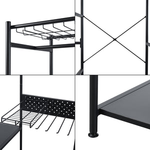 Perchero Brønnøy 182x90x46cm Negro [en.casa]