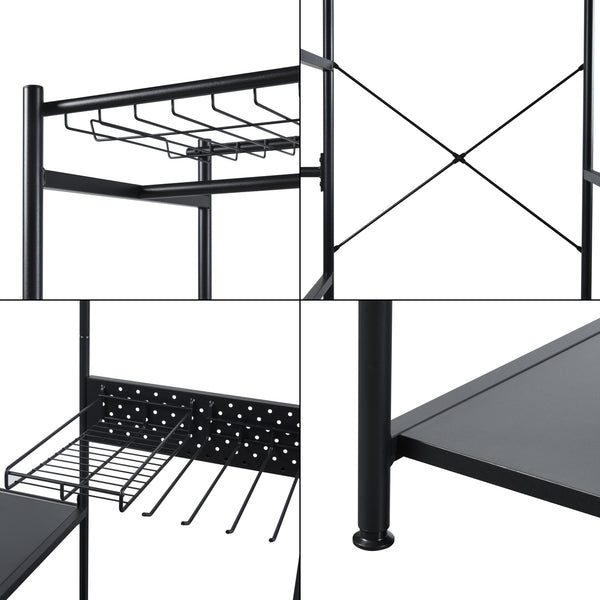 Perchero Brønnøy 182x90x46cm Negro [en.casa]