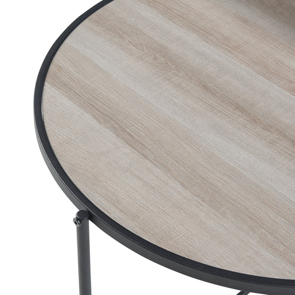 Mesa auxiliar Fyresdal Negro/Aspecto roble [en.casa]