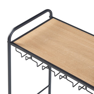 Estante para vino Hustadvika 120x61x33cm Negro/Roble [en.casa]