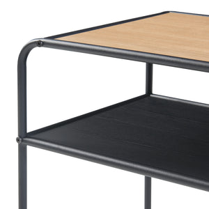 Mesa auxiliar Krødsherad 55x51x36cm Negro/Roble [en.casa]