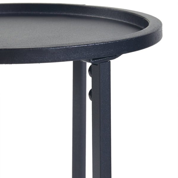 Soporte para plantas Nesodden juego de 3 piezas metal negro [en.casa]
