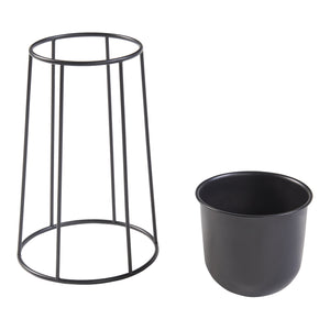 Soporte para plantas Nesseby juego de 2 piezas metal negro [en.casa]