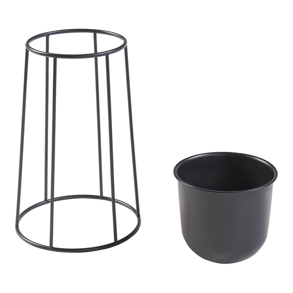 Soporte para plantas Nesseby juego de 2 piezas metal negro [en.casa]