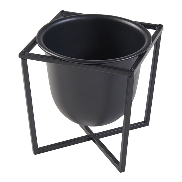 Soporte para plantas Nordmaling juego de 2 piezas metal negro [en.casa]
