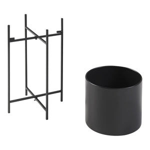 Soporte para plantas Orsa juego de 3 piezas metal negro [en.casa]