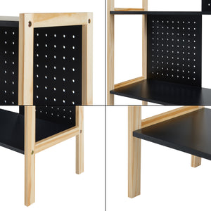 Estantería Dønna 120x63x28cm Negro/Color madera [en.casa]