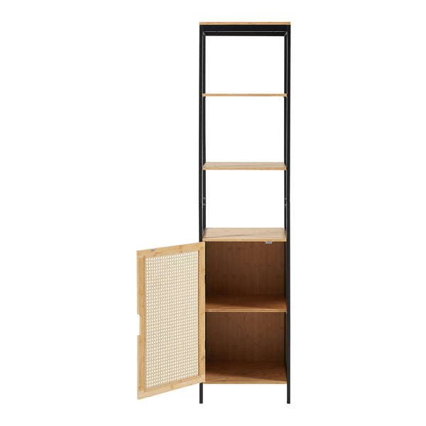 Armario alto Tervola 172x40x35cm Bambú Negro [en.casa]