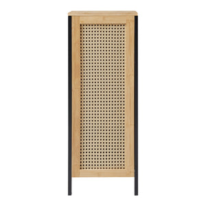 Cesto de ropa Tervola 51 L Negro/Bambú [en.casa]