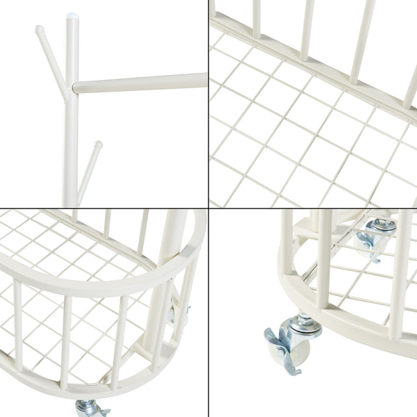 Perchero móvil Risør acero blanco [en.casa]