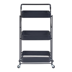 Carro rodante Vörå con 3 niveles 88x45x30cm Negro [en.casa]