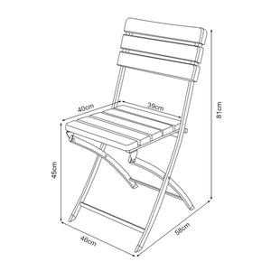 Set de sillas plegables Lillestrøm de 2 piezas, aspecto de madera, marrón oscuro [en.casa]