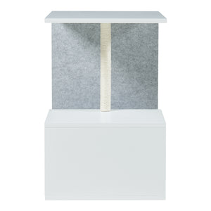 Mesa auxiliar con poste rascador Masfjorden Blanco [en.casa]