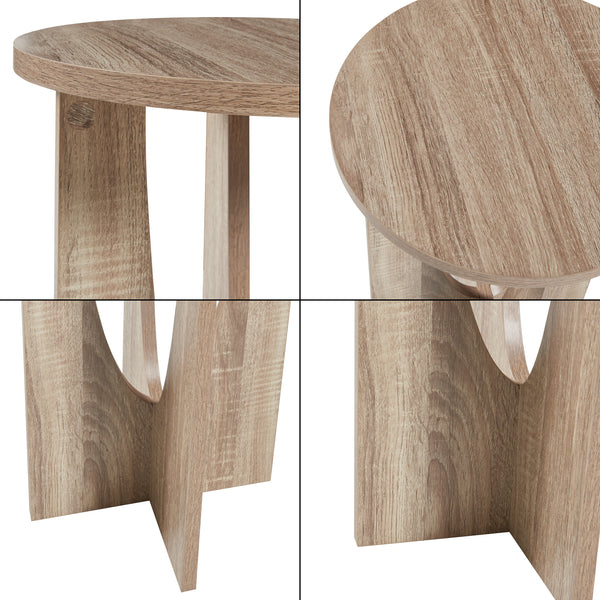 Mesa auxiliar Rindal 38x56,5 cm aspecto roble [en.casa]