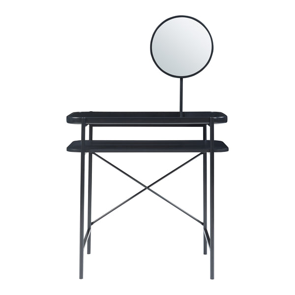 Tocador Hjelmeland con espejo 129x80x44 cm Negro [en.casa]