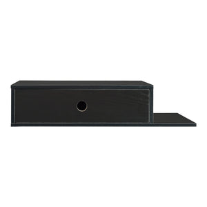 Estantería de pared Stor con cajón 65x30x15 cm Negro [en.casa]