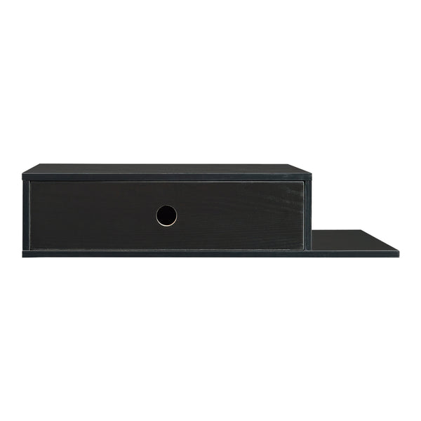 Estantería de pared Stor con cajón 65x30x15 cm Negro [en.casa]