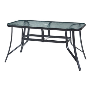 Conjunto de muebles de jardín Aradeo de 7 piezas en negro [casa.pro]