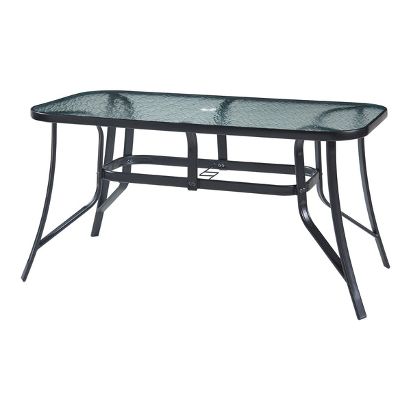 Conjunto de muebles de jardín Aradeo de 7 piezas en negro [casa.pro]