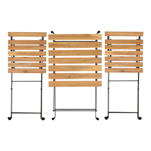 Conjunto de bistró Bovino de 3 piezas Madera de acacia [casa.pro]