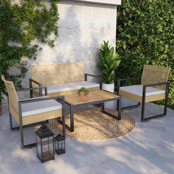 Conjunto de muebles de jardín Calciano de 4 piezas [casa.pro]