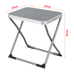 Taburete y mesa de camping 2 en 1 Barete 47x47x37 cm Gris [en.casa]