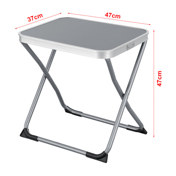 Taburete y mesa de camping 2 en 1 Barete 47x47x37 cm Gris [en.casa]