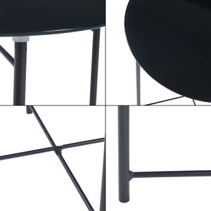 Mesa auxiliar Ödeshög con tablero de vidrio 45xØ42cm Negro [en.casa]