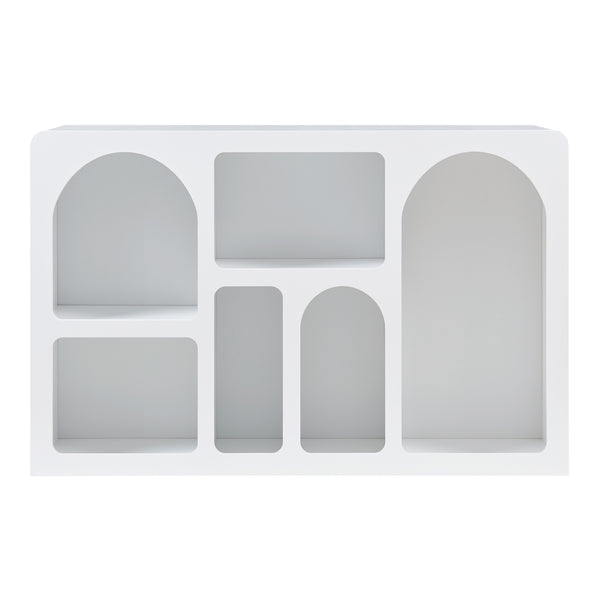 Aparador Vågå con compartimentos abiertos 110x30x70 cm Blanco [en.casa]