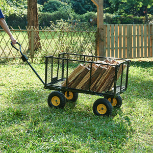 Carrito Corropoli 112x51 cm máx. 550kg Negro/Amarillo [pro.tec]