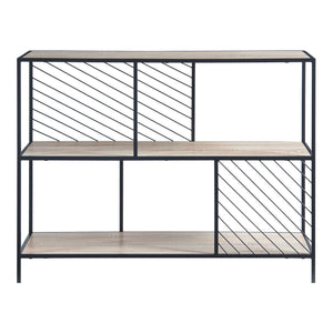 Mesa consola Övertorneå 100x30x75 cm Negro/Roble [en.casa]