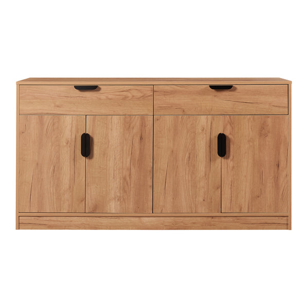 Aparador Varkaus 75x140x40cm MDF efecto roble [en.casa]
