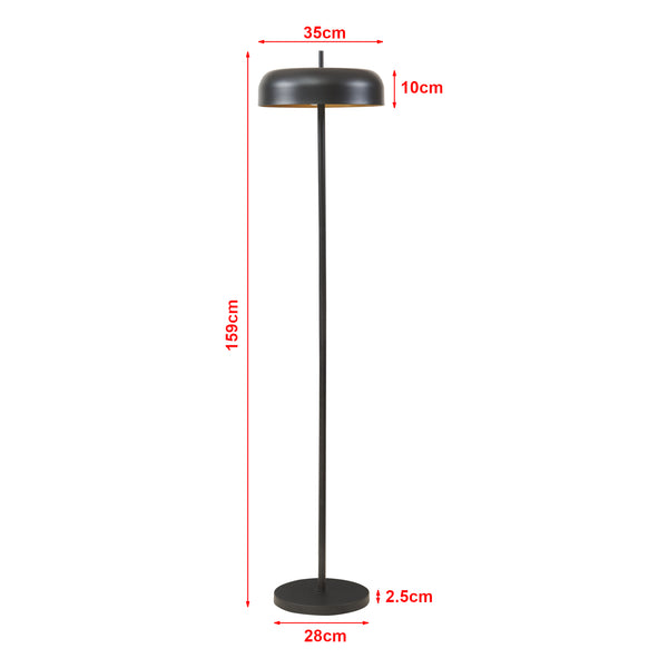 Lámpara de pie Barton de 2 luces Metal 159 cm Negro [lux.pro]