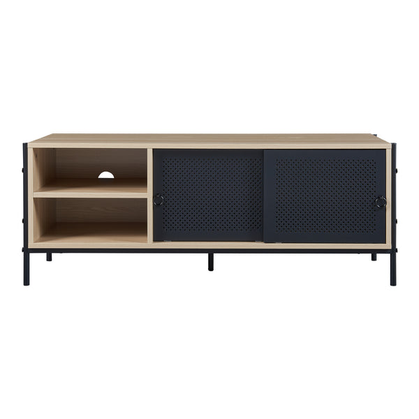 Mueble de TV Tysnes 120x40x45 cm aspecto roble/negro [en.casa]