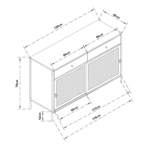 Mueble de televisión Tysnes 120x40x75 cm Roble/Negro [en.casa]