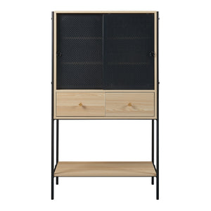 Armario auxiliar Tysnes 140x80x40 cm Negro/Roble [en.casa]