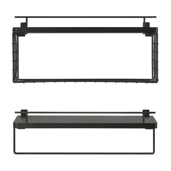 Estantería de pared Vik juego de 2 negro [en.casa]