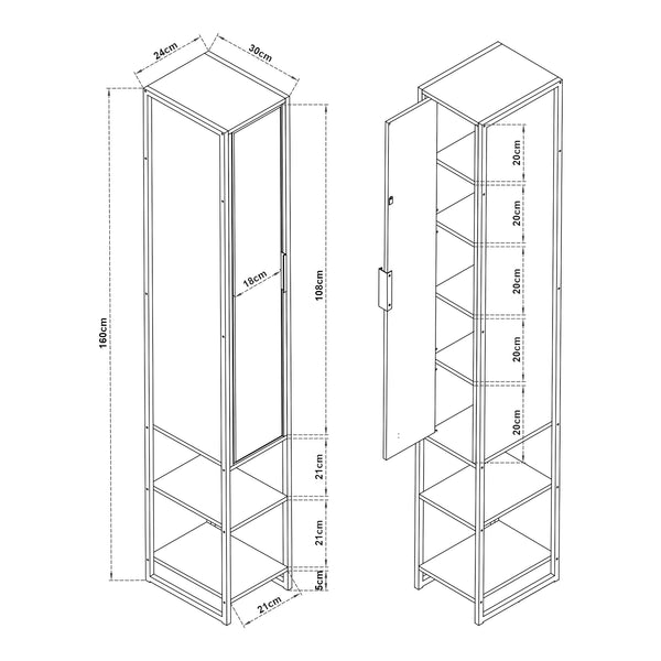 Conjunto de muebles de baño Namsskogan de 4 piezas. Aspecto nogal [en.casa]