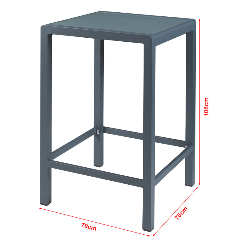 Esquema acotado Conjunto de mesa alta Avise 3 piezas aluminio [casa.pro]