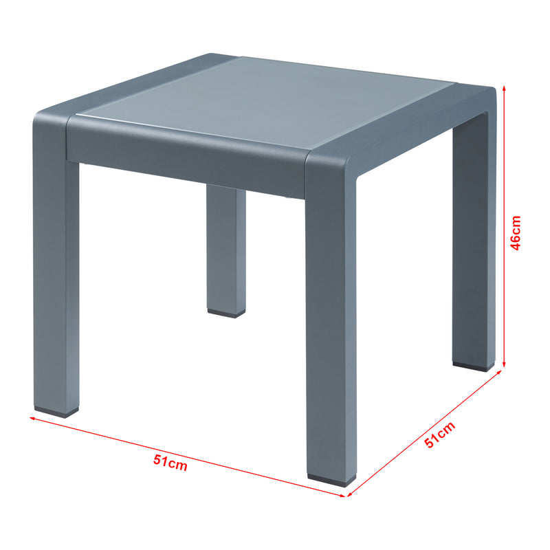 Esquema acotado Sillón de exterior con mesa Avise aluminio [casa.pro]