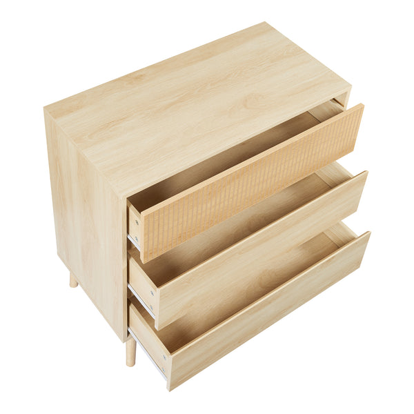 Cómoda Landskrona 80x80x40 cm con 3 cajones en aspecto roble [en.casa]